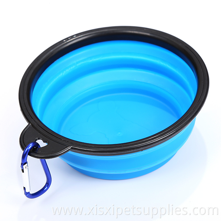 hot sell amazon Collapsible Dog Bowl, Foldable Expandable Cup Dish for Pet Cat Food Water Feeding Portable Travel Bowl